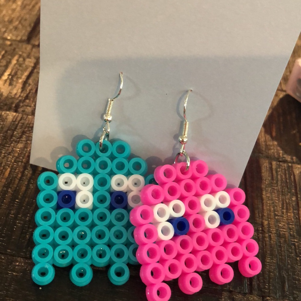 Pac-Man pixel earings